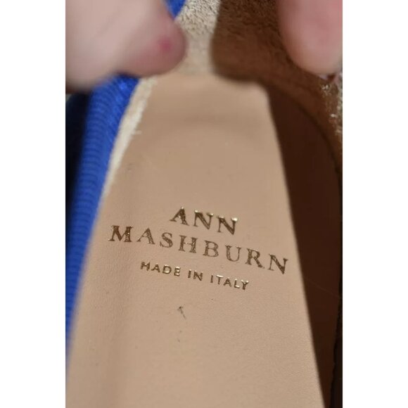 $300 ANN MASHBURN Square Toed Flat BLUE VIBRANT VELVET SLIP ON 38 (DC2) - Picture 7 of 7